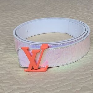 Louis Vuitton Monogram PVC Prism LV logo belt size 48